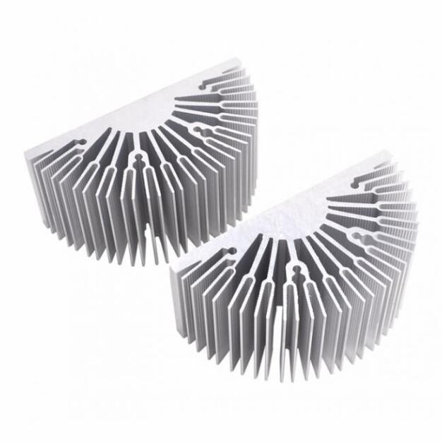 DELLOK Round Extruded Aluminum Heat Sink Profile With Small Longitudinal Fins